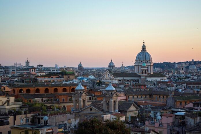 rome skyline residential buildings italy