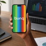 Bunq apre la sua prima succursale in Italia e introduce l’IBAN locale per i propri utenti Smartphone con app di banca digitale Bunq, simbolo del nuovo IBAN locale introdotto in Italia.